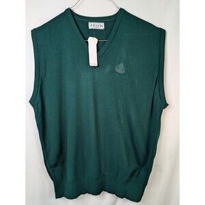 IZOD Men's Fine Gauge V-Neck Sweater Vest XL Hunter Green NWT